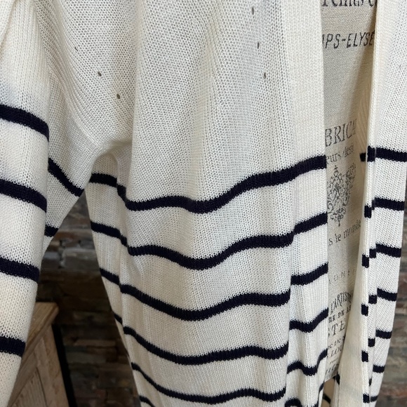 Balloon Sleeve duster Cardigan - Express - Large - Cream and Navy blue - Picture 5 of 5